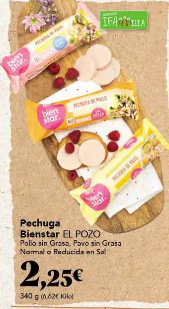 Gadis Pechuga Bienstar El Pozo Pollo sin Grasa, Pavo sin Grasa Normal o Reducida en Sal 340g oferta