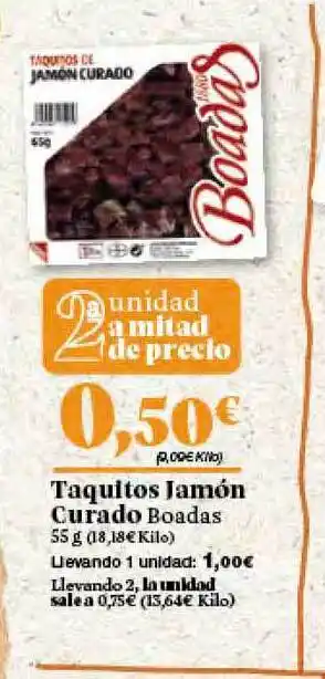 Gadis Taquitos Jamón Curado 55g oferta