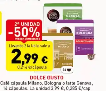 Hiperber DOLCE GUSTO Café cápsula Milano, Bologna o latte Genova oferta