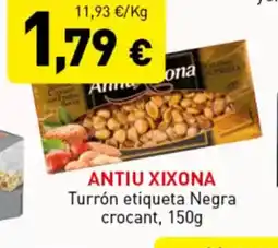 Hiperber ANTIU XIXONA Turrón etiqueta Negra crocant oferta