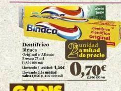 Gadis Dentífrico binaca oferta