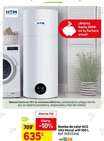 Leroy Merlin Htw - bomba de calor acs vau mural with 10 l oferta