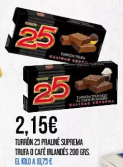 Claudio Turrón 25 praliné suprema trufa o café irlandés oferta