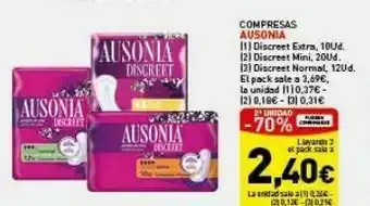 Hiperber Compresas ausonia oferta