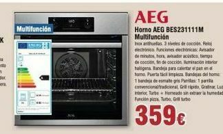 Horno multifunción AEG BES231111M Reacondicionado
