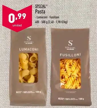 ALDI Pasta Lumaconi, Fusilloni 400 - 500 g oferta
