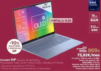 El Corte Inglés HP Portátil oferta