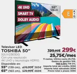 El Corte Inglés TOSHIBA Televisor LED  50" oferta