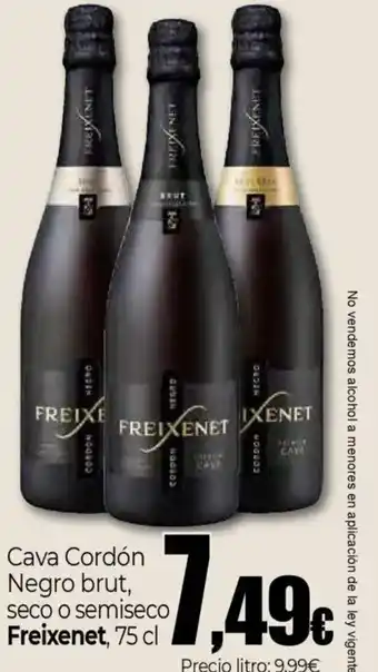 Unide Supermercados FREIXENET Cava Cordón Negro brut, seco o semiseco oferta