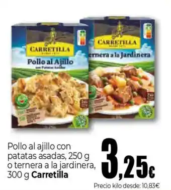 Unide Supermercados CARRETILLA Pollo al ajillo con patatas asadas, 250 g o ternera a la jardinera oferta