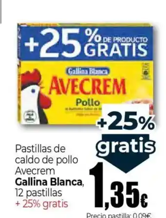 Unide Supermercados GALLINA BLANCA Pastillas de caldo de pollo Avecrem 12 pastillas oferta