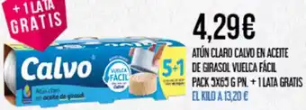 Claudio CALVO Atún claro en aceite 5+1 de girasol vuelca facil oferta