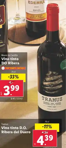 Lidl Vino tinto D.O. Ribera del Duero oferta