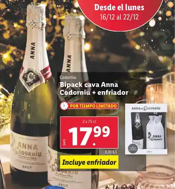Lidl Bipack cava Anna Codorniu + enfriador oferta