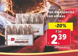 Lidl FAVORINA Pan de especias con obleas oferta