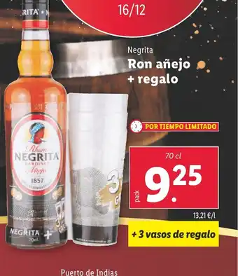 Lidl NEGRITA Ron añejo + regalo oferta