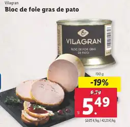 Lidl VILAGRAN Bloc de foie gras de pato oferta