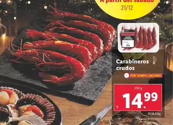 Lidl Carabineros crudos oferta