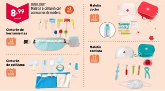 ALDI Mundo Diver Maletín o Cinturón con Accesorios de Madera oferta