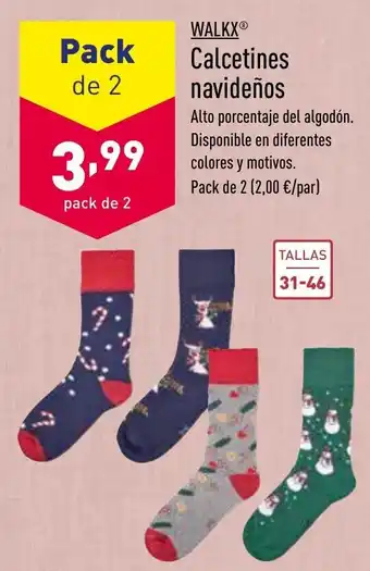ALDI Walkx Calcetines Navideños Pack de 2 oferta