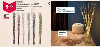 ALDI Lightzone Ramas Navideñas con 80 LED oferta