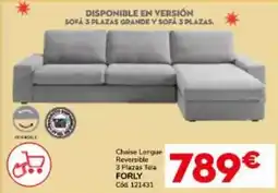 Conforama Forly chaise longue reversible 3 plazas tela oferta