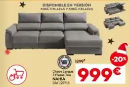 Conforama Chaise longue 3 piazze tela oferta