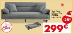 Conforama Sofá cama 3 plazas tela oferta