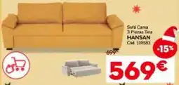 Conforama Hansan sofá cama 3 plazas tela oferta