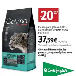 El Corte Inglés Fresh - pienso para gatos adultos esterilizados pollo oferta