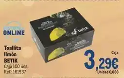 Makro Betik - toallita limon oferta