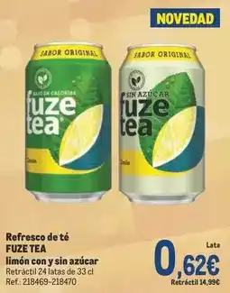 Makro Fuze tea - refresco de té limón con y sin azúcar oferta