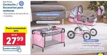 Lidl Bayer desing - cochecito / accesorios para munecas oferta