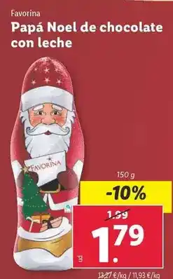 Lidl Favorina - papá noel de chocolate con leche oferta