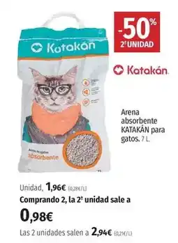 El Corte Inglés Katakan - arena absorbente para gatos oferta