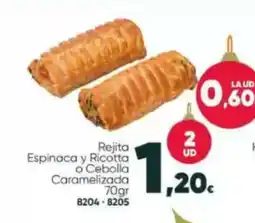 Family Cash Rejita Espinaca y Ricotta o Cebolla Caramelizada oferta