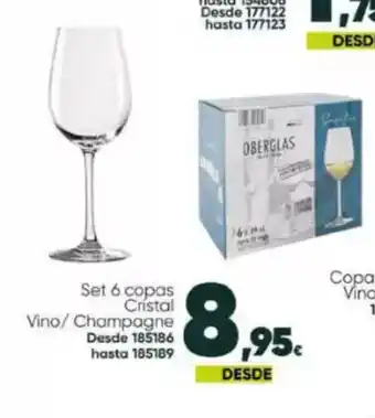 Family Cash Set 6 copas Cristal oferta