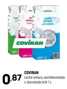 Coviran Coviran - leche entera, semidesnatada o desnatada brik oferta