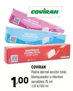 Coviran Coviran - pasta dental accion total, blanqueador o dientes sensibles oferta