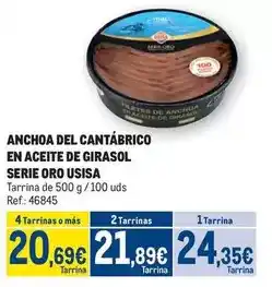 Makro Usisa - anchoa del cantábrico en aceite de girasol serie oro oferta