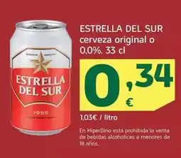 HiperDino Estrella del sur - cerveza original o 0.0% oferta