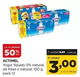 Alimerka Actimel - yogur liquido 0% natural, de fresa o natural oferta