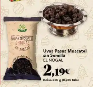 Gadis El nogal - uvas pasas moscato sin semilla oferta