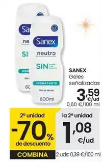 Eroski Sanex - geles senalizados oferta