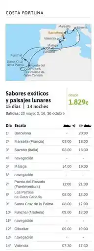 Viajes El Corte Inglés Costa - sabores exóticos y plásales y lámarias oferta