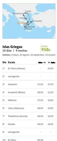 Viajes El Corte Inglés Islas griegas oferta