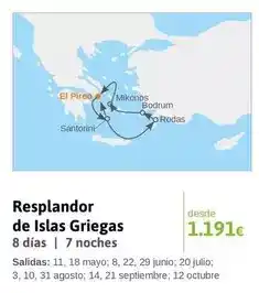 Viajes El Corte Inglés Resplandor de islas griegas oferta