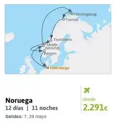 Viajes El Corte Inglés Bergen - noruega 12 días oferta