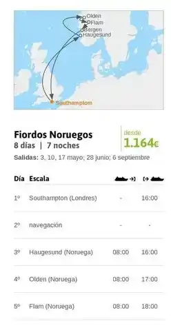 Viajes El Corte Inglés Fiordos noruegos oferta