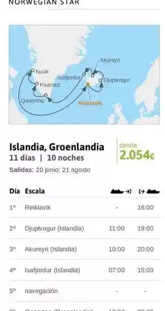 Viajes El Corte Inglés Norwegian - islandia, groenlandia oferta